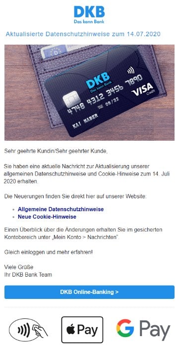 2020-07-15 DKB Spam-Mail Fake Aktualisierte Datenschutzhinweise