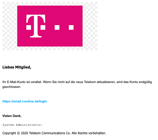 2020-07-21 Telekom Spam Fake-Mail Das neue T-Online