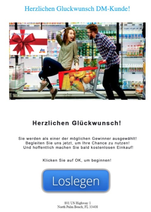 2020-08-17 dm Drogerie Spam Fake-Mail Exklusives Angebot