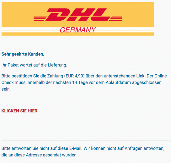 2020-08-09 DHL Spam-Fake-Mail ihr paket steht noch aus!