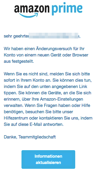 2020-08-10 Amazon Spam Fake-Mail Aktion erforderlich