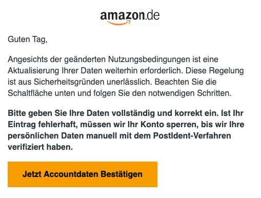 2020-08-14 Amazon Spam Fake-Mail Wichtige Mitteilung - Ihr Handeln ist noetig