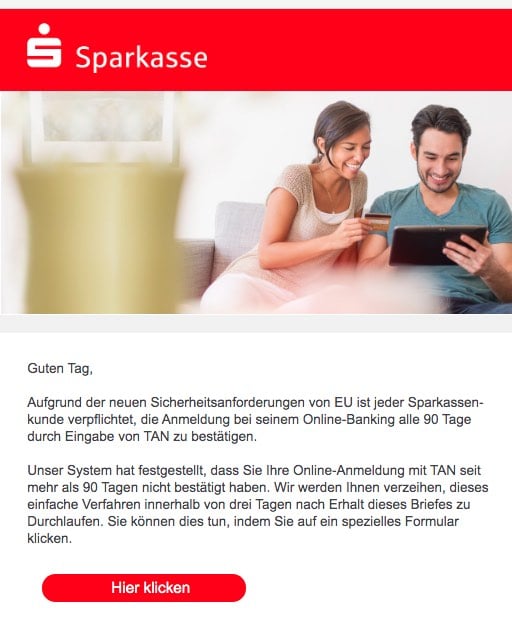 2020-08-24 Sparkasse Spam-Mail Fake Ihre Sparkasse