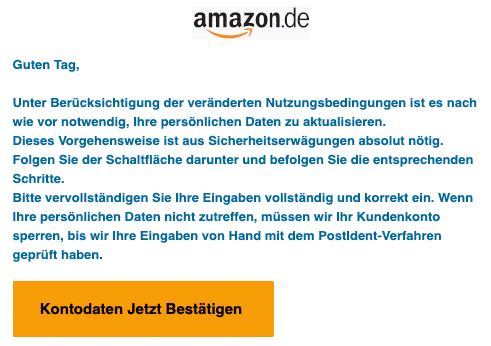 2020-08-25 Amazon Spam Fake-Mail Wichtige Nachricht bzgl Ihres Kontos