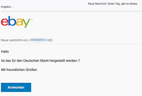 2020-09-22 ebay Spam Fake E-Mail Nachricht gesendet