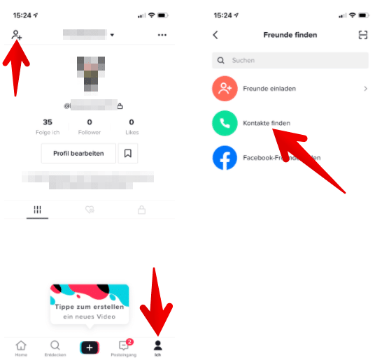 TikTok Kontakte Adressbuch abgleichen