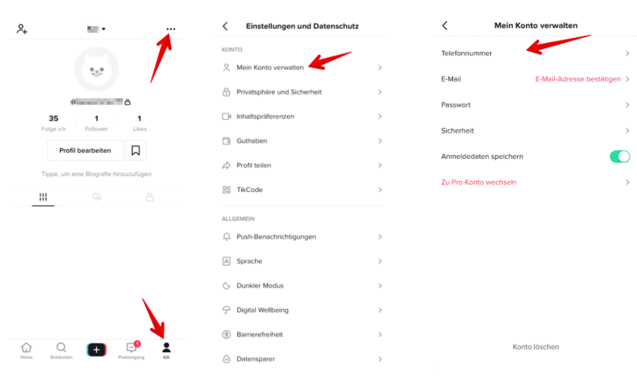 TikTok Telefonnummer eingeben Anleitung