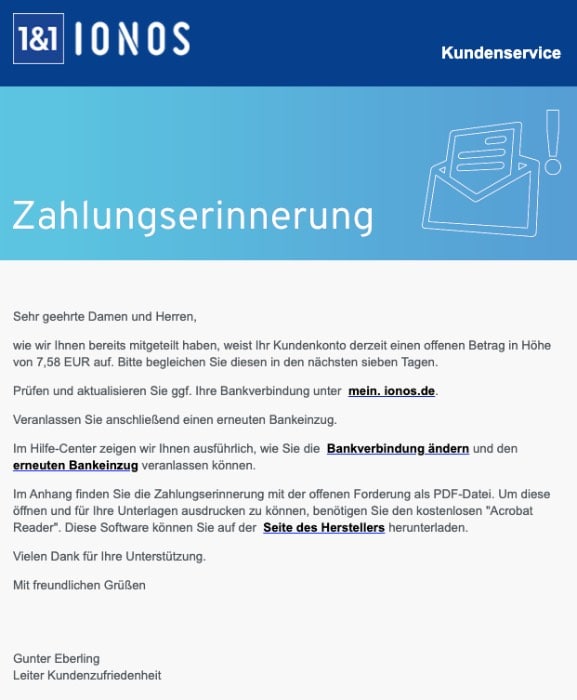 2020-09-18 IONOS SPam Fake-Mail Zahlungserinnerung