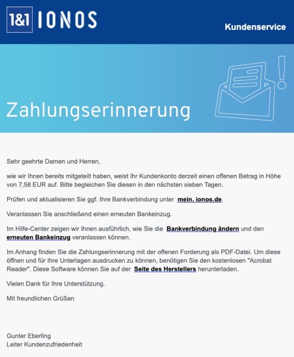 2020-09-18 IONOS SPam Fake-Mail Zahlungserinnerung