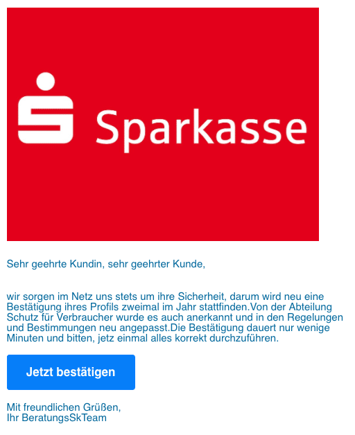 2020-09-24 Sparkasse Spam-Mail Fake aktuelle Infos