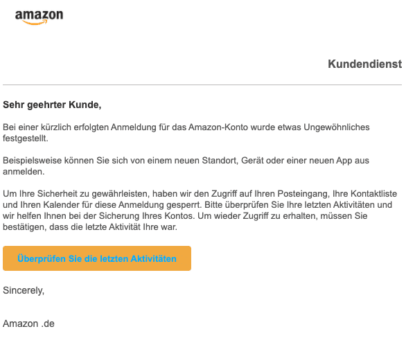 2020-09-25 Amazon Spam-Mail Amazon-Konto