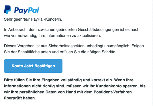 2020-10-06 PayPal SPam Fake-Mail Jetzt РayPаŀ-Konto bestaetigen