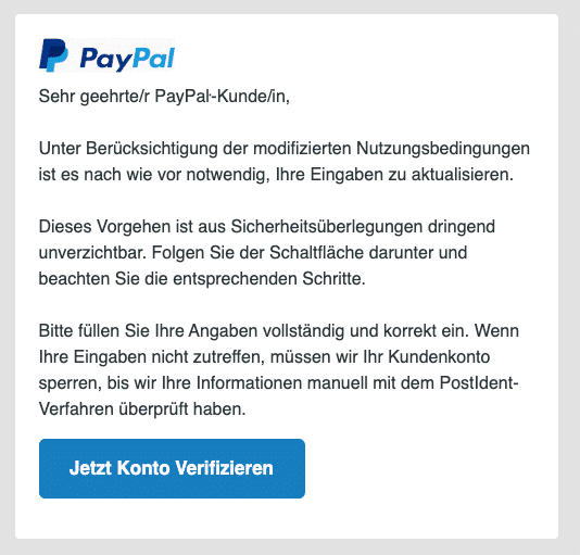 2020-10-14 Paypal Spam Fake-Mail Konto jetzt bestaetigen