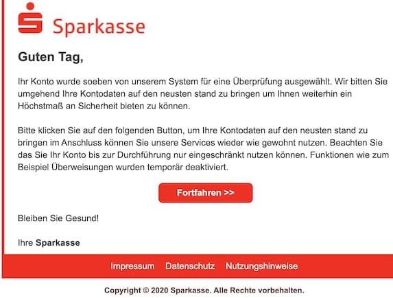 2020-10-22 Sparkasse Phishing