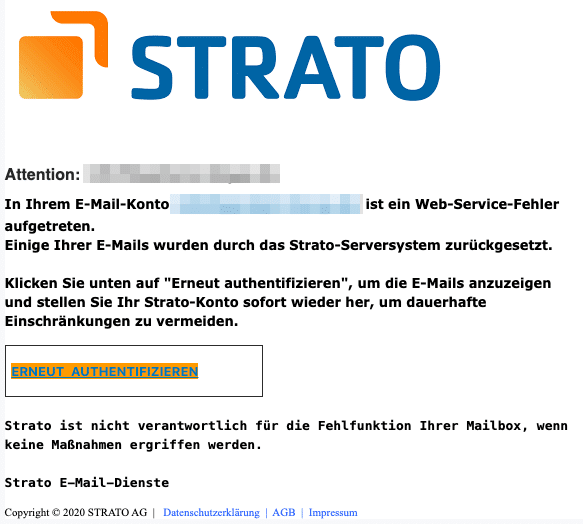 2020-10-23 Strato Fake Spam-Mail