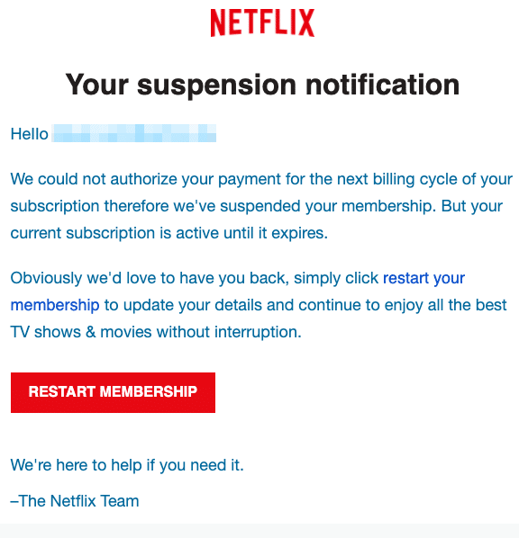 Phishing e-mail: sua conta da Netflix deve ser atualizada - Gatefy