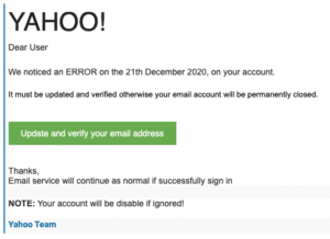 Vorsicht vor Phishing-Nachrichten im Namen von Yahoo