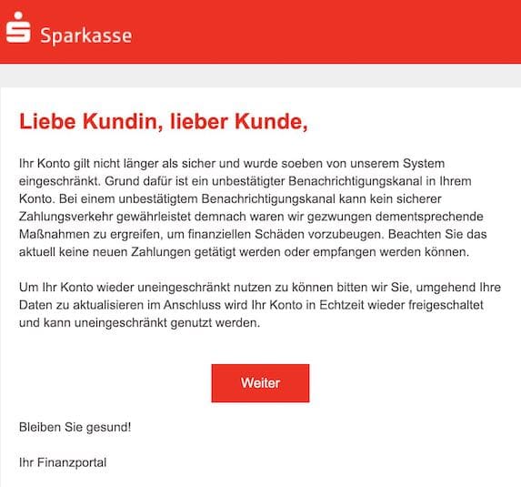 2020-11-10 Sparkasse Phishing