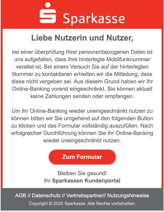 2020-11-18 Sparkasse Phishing