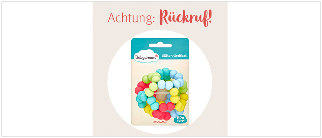 Rueckruf Rossmann Babydream Greifball