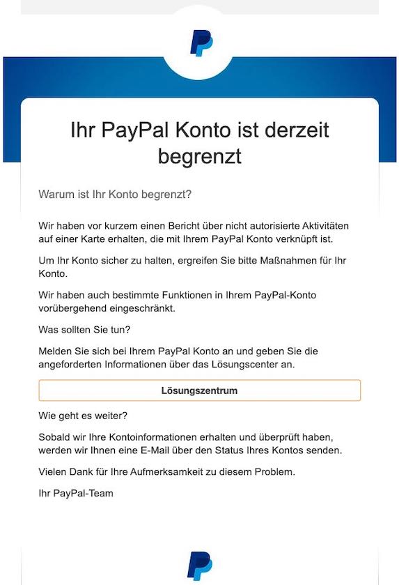 2020-12-16 PayPal Loesungszentrum Spam