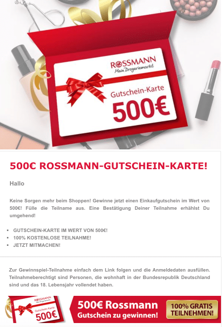 Rossmann Fake Diese E Mails Sind Spam Betrug Oder Eine Falle