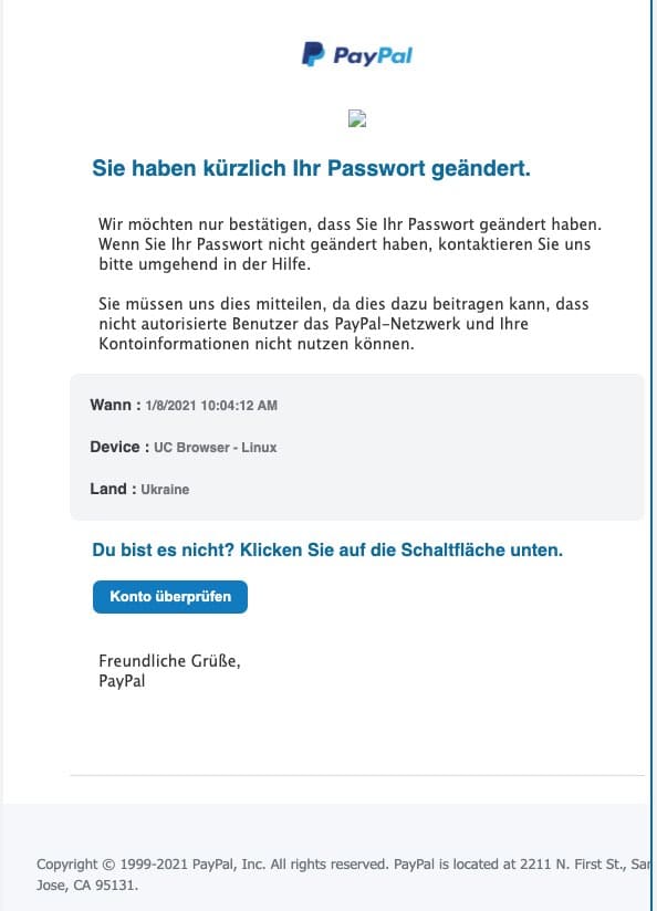2021-01-08 PayPal Spam Fake-Mail