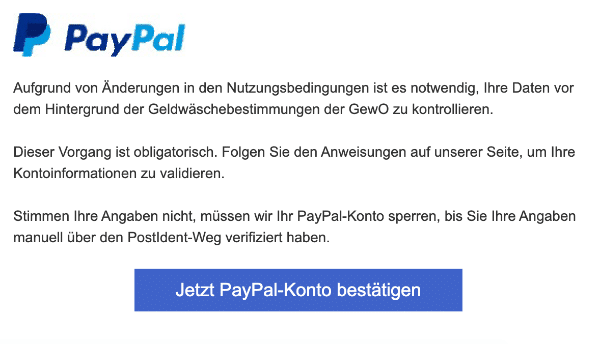 2021-02-01 PayPal Spam Fake-Mail