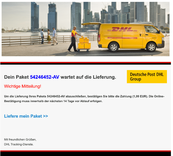 2021-02-04 DHL Spam-Mail Fake