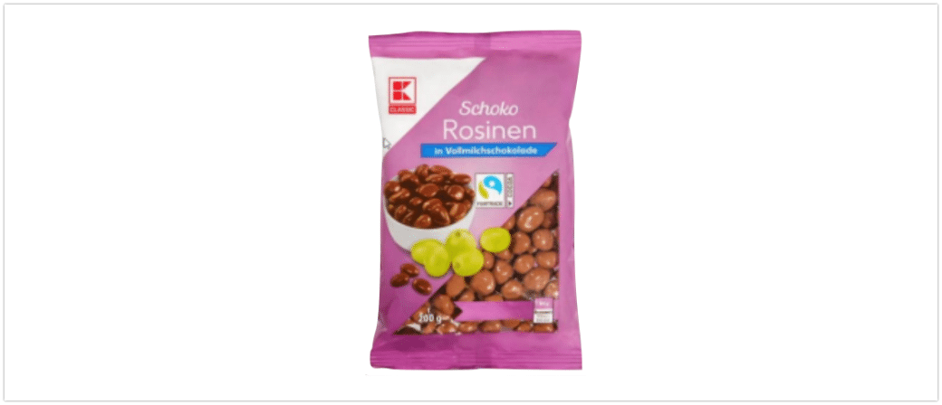 Rueckruf Kaufland Rosinen in Schokolade