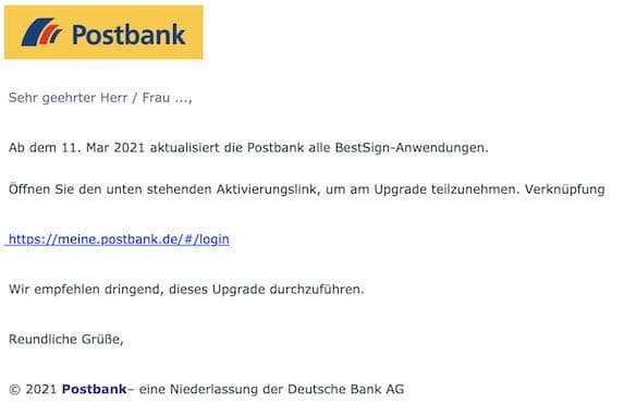 2021-03-11 Postbank Phishing