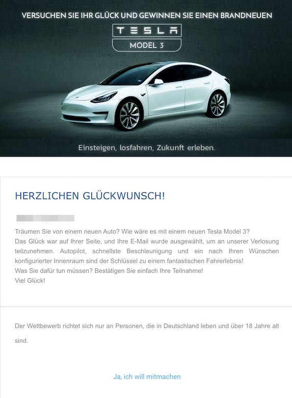 2021-03-13 Tesla Gewinnspiel