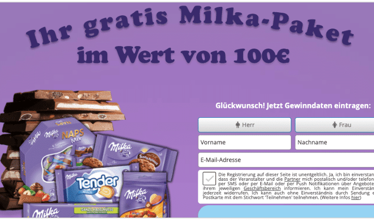 Milka Werbung TikTok Gewinnspiel