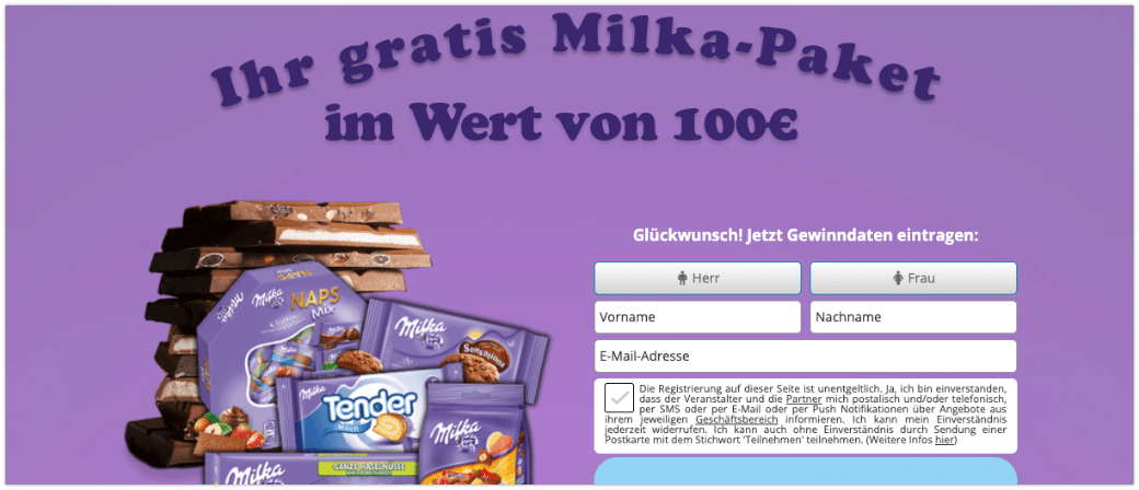 Milka Werbung TikTok Gewinnspiel