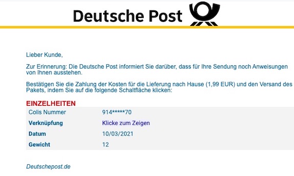 2021-03-10 Deutsche Post Phishing