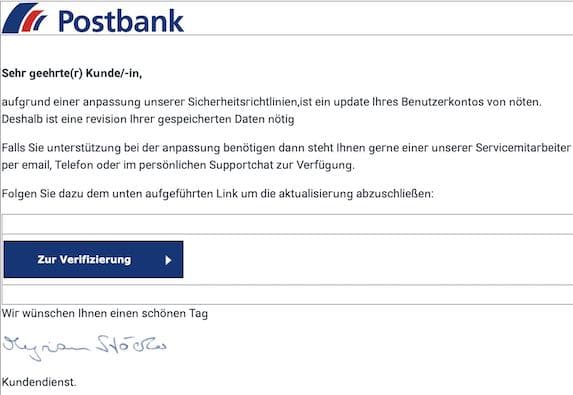 2021-04-09 Postbank Spam