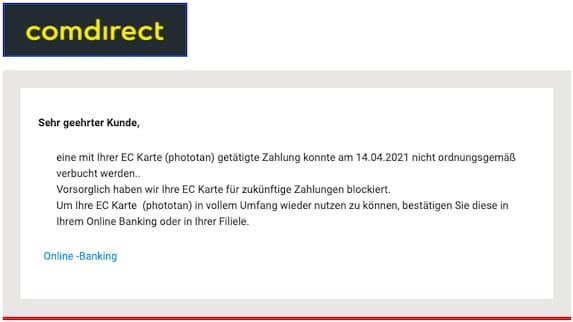 2021-04-14 Comdirect Spam