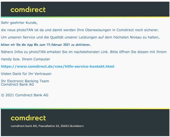 2021-04-22 Comdirect Spam