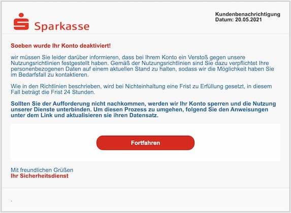 2021-05-25 Sparkasse Spam