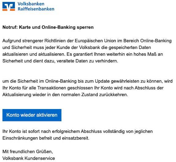 2021-09-07 Volksbank Spam